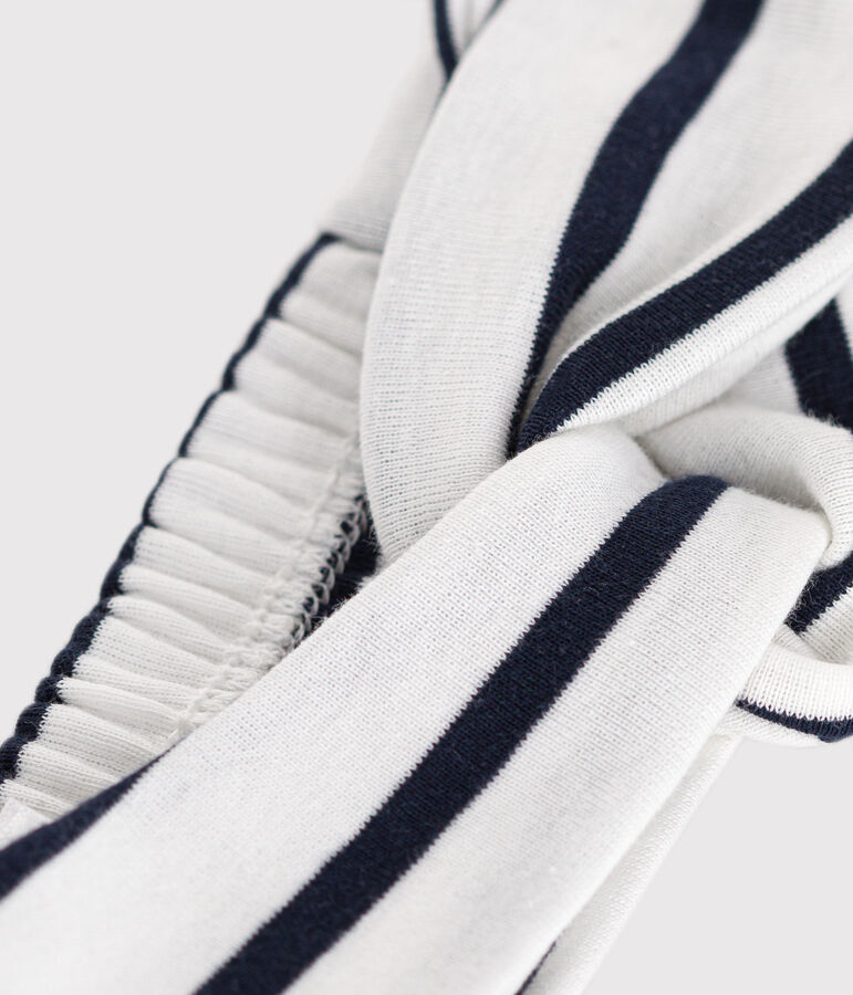 Fascia beb&egrave; femmina in cotone a righe bianco/blu