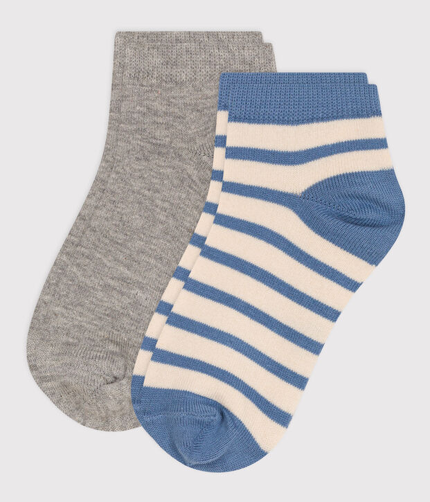 2 paia di calzini bambino in cotone a righe multicolore
