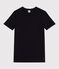T-shirt Iconica a maniche corte a coste tinta unita donna nero BLACK
