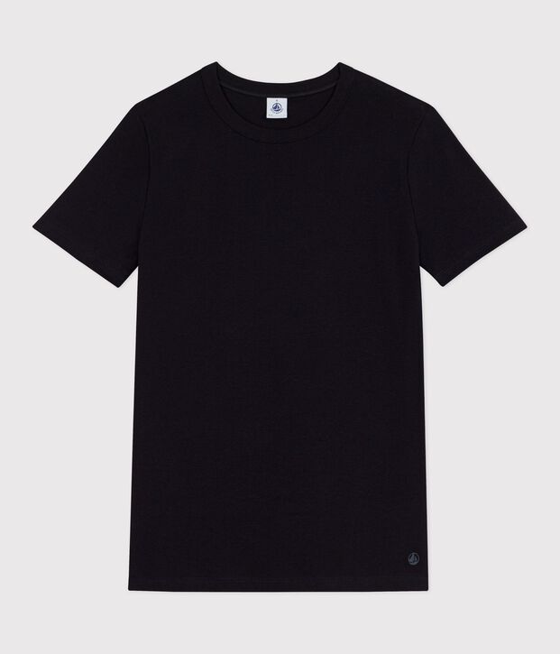 T-shirt Iconica a maniche corte a coste tinta unita donna nero
