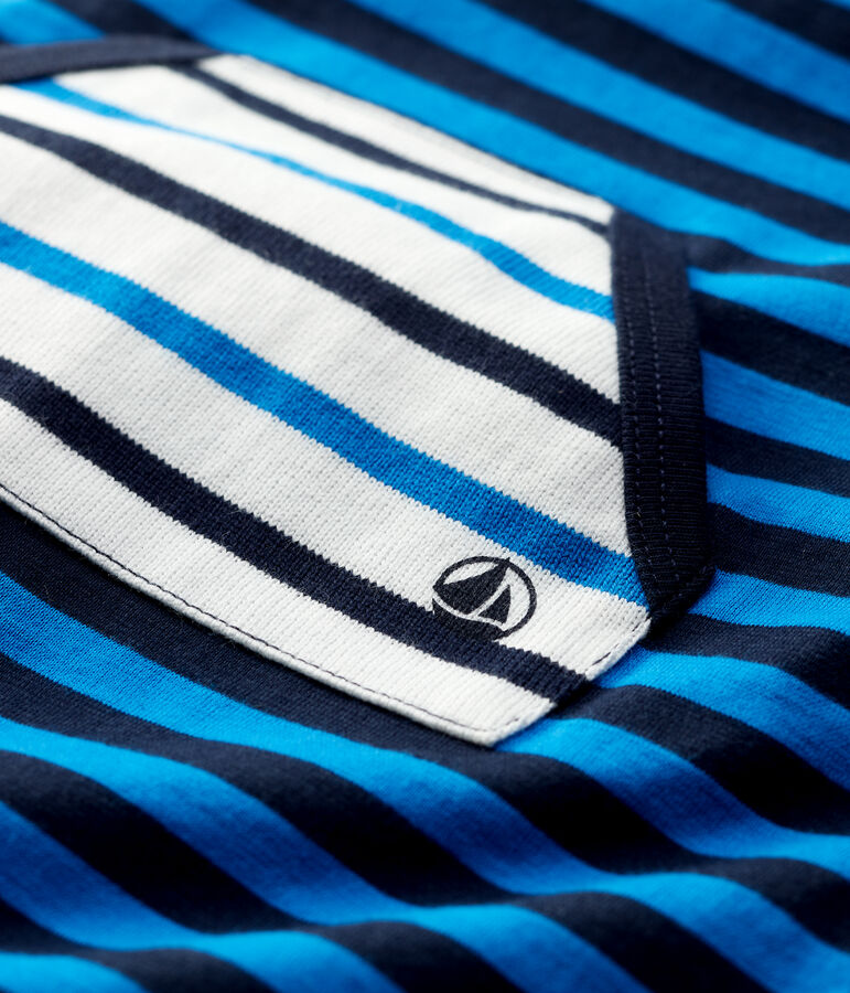 Tutina corta in cotone beb&egrave;. blu/blu