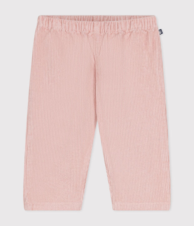 Pantaloni in velluto neonato rosa