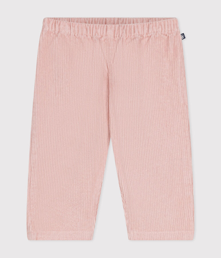 Pantaloni in velluto neonato rosa