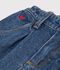 Pantaloni in denim tinta unita con cuore ricamato neonato blu