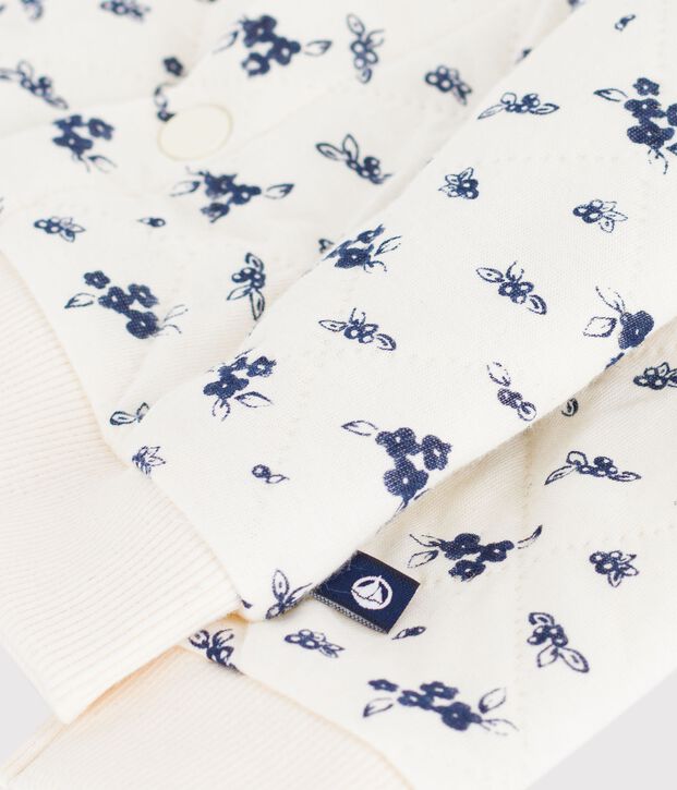 Cardigan in cotone con stampa a fiori neonata blu/blu