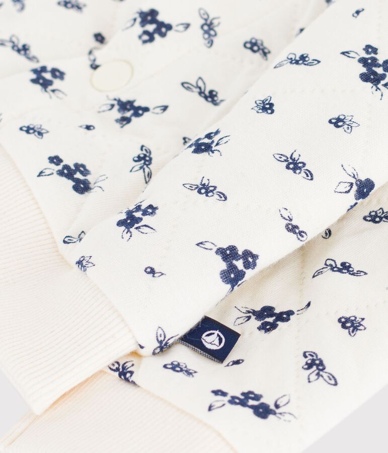Cardigan in cotone con stampa a fiori neonata blu/blu