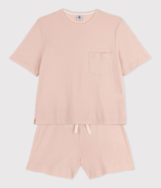 Pigiama donna corto in cotone rosa SALINE