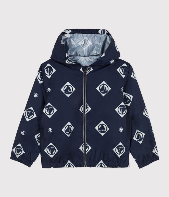 Giacca a vento in tessuto riciclato unisex blu MEDIEVAL/bianco MARSHMALLOW