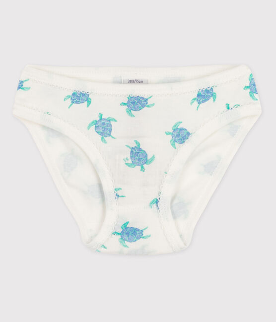La mutandina in cotone per bambina bianco MARSHMALLOW/blu BLEU/ MULTICO
