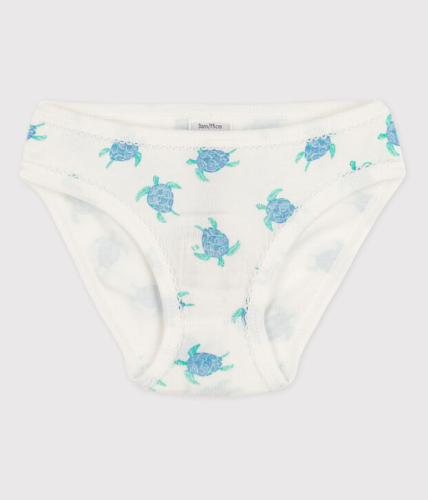 La mutandina in cotone per bambina bianco/blu/multicolore