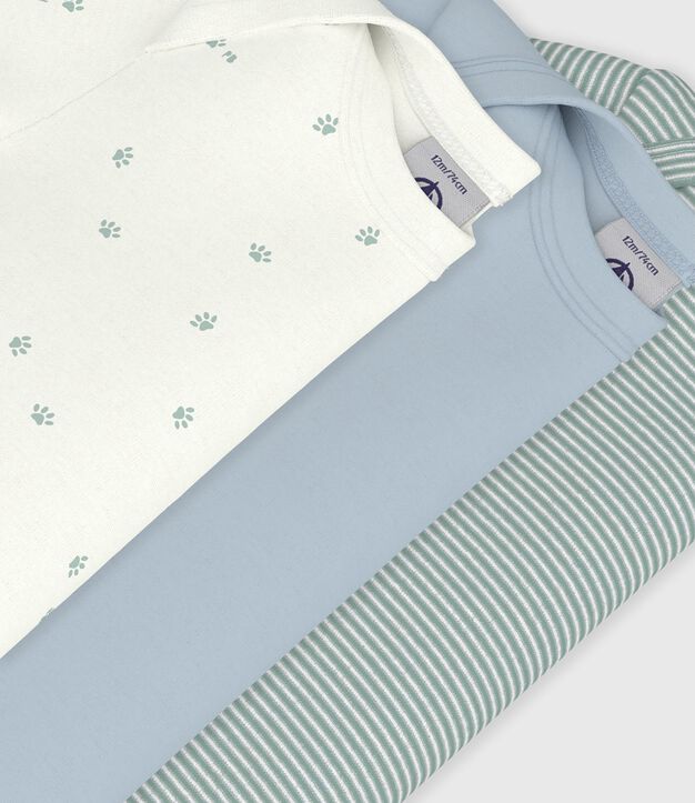 Set di body a maniche corte in cotone con stampa neonato multicolore