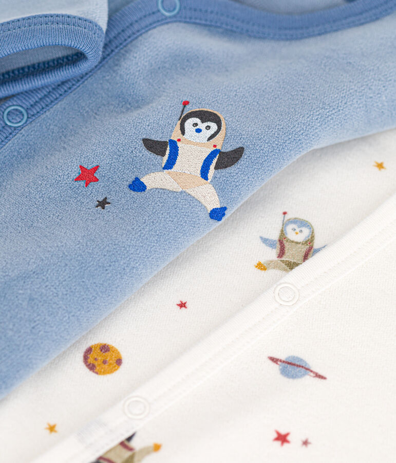 Set di 2 pigiami neonato in ciniglia multicolore