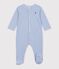 Pigiama in cotone millerighe neonato blu/bianco