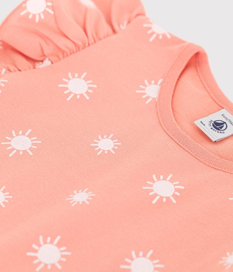 T-shirt a maniche corte in cotone con stampa bambino arancione/bianco