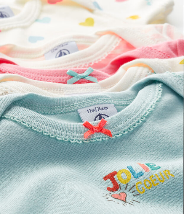 Confezione da 5 body manica corta beb&egrave; bambina multicolore