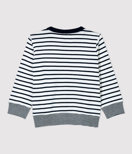 Tee-shirt in cotone bebè. bianco MARSHMALLOW/blu SMOKING