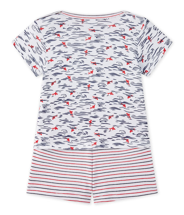 Pigiama beb&egrave; bambino 2 pezzi bianco/multicolore