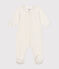 Pigiama neonato in velluto bianco MARSHMALLOW/grigio GRIS
