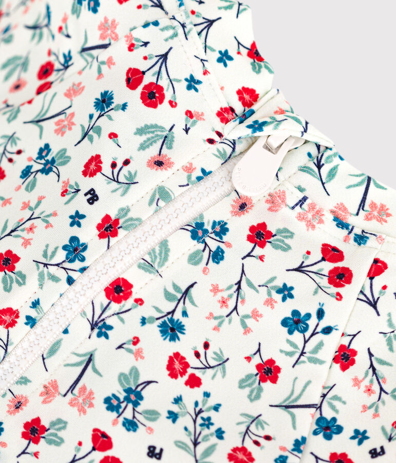 T-shirt anti UV con stampa a fiori neonato bianco/multicolore