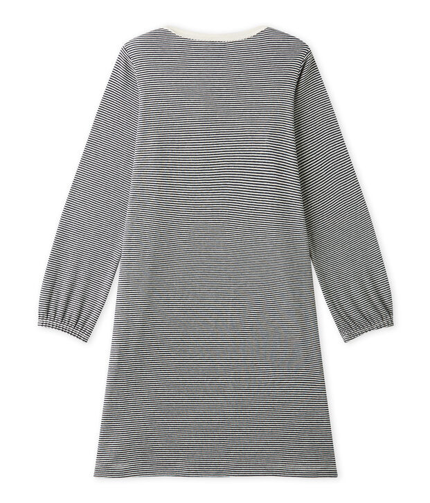Camicia da notte per bambina millerighe blu/bianco