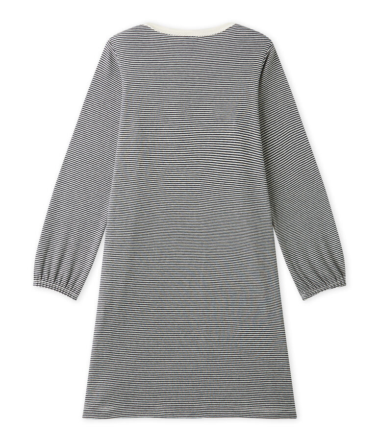 Camicia da notte per bambina millerighe blu/bianco