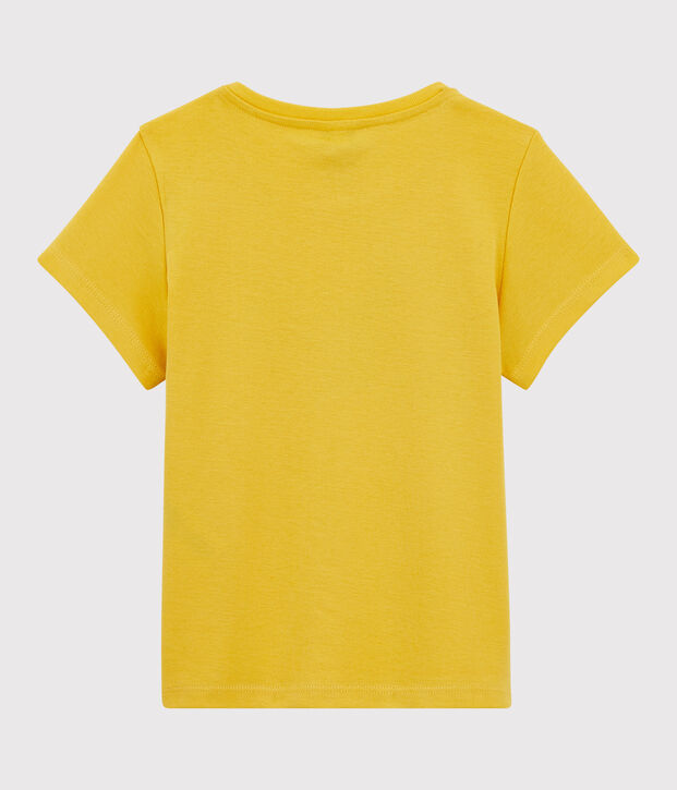 T-shirt a maniche corte in cotone bambina giallo