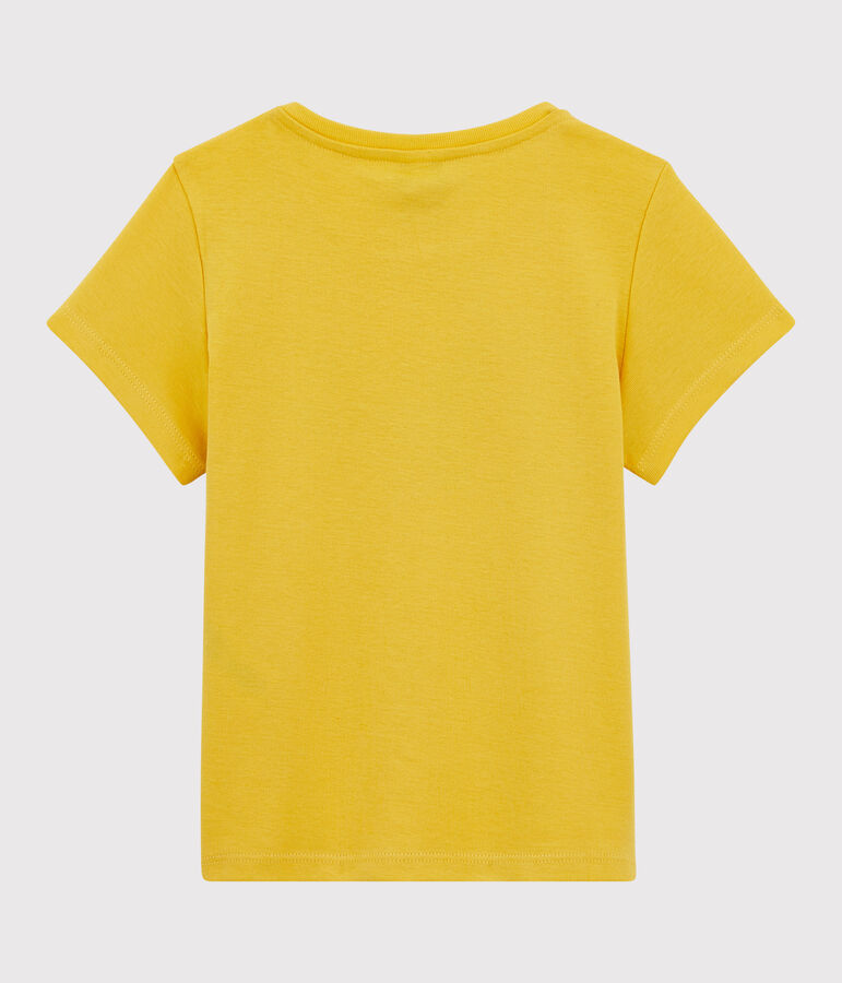 T-shirt a maniche corte in cotone bambina giallo