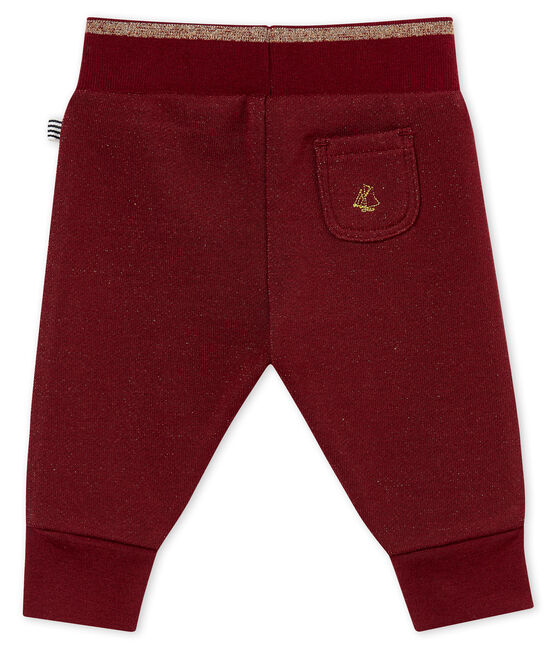 Pantalone in molleton con paillettes per bebé femmina rosso OGRE/giallo DORE
