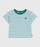 T-shirt a maniche corte in cotone a righe neonato bianco/multicolore