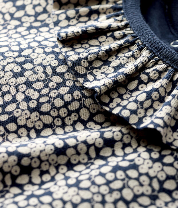 Blusa a manica lunga beb&egrave; femmina blu/bianco