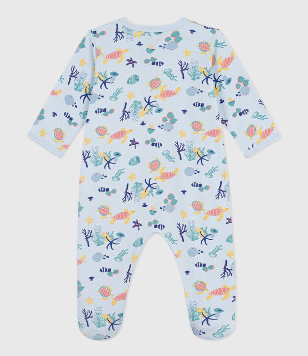Pigiama in cotone con stampa fosforescente neonato blu/multicolore