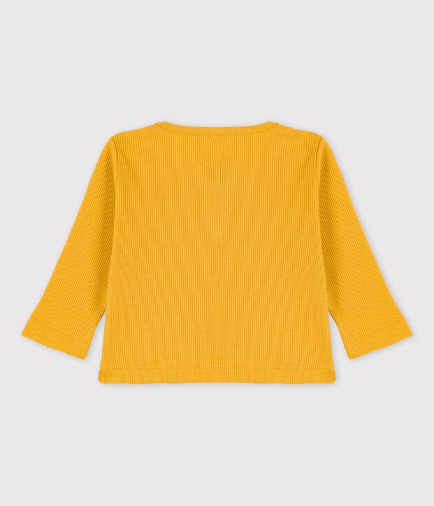 Cardigan per beb&egrave; in cotone e Lyocell giallo