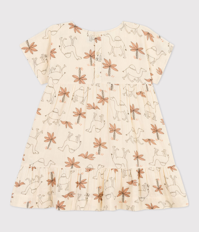 Abito bambina a maniche corte in garza di cotone bianco AVALANCHE/ MULTICO