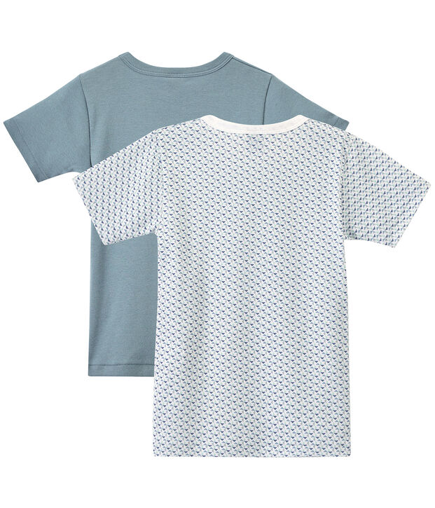 Lotto di 2 t-shirts per bambino a maniche corte bianco