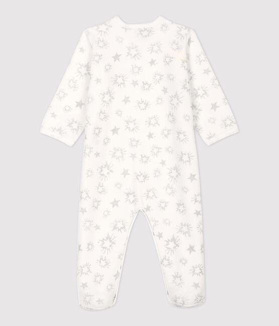 Tutina pigiama con stampa a stelle in ciniglia bianco MARSHMALLOW/grigio ARGENT