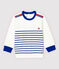 Felpa in jersey a righe bebè maschio bianco MARSHMALLOW/blu SURF