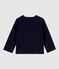 Cardigan tinta unita in jersey biologico spesso per bebè blu SMOKING