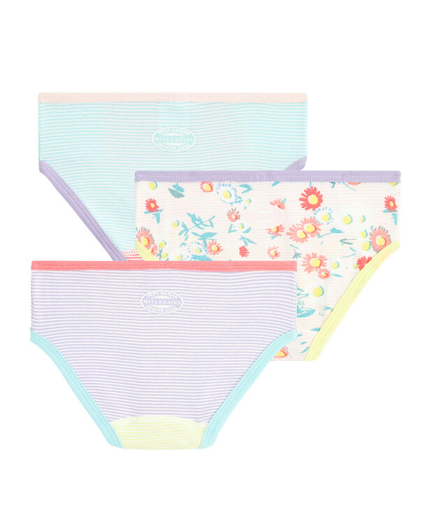 Trio slip vita alta bambina multicolore