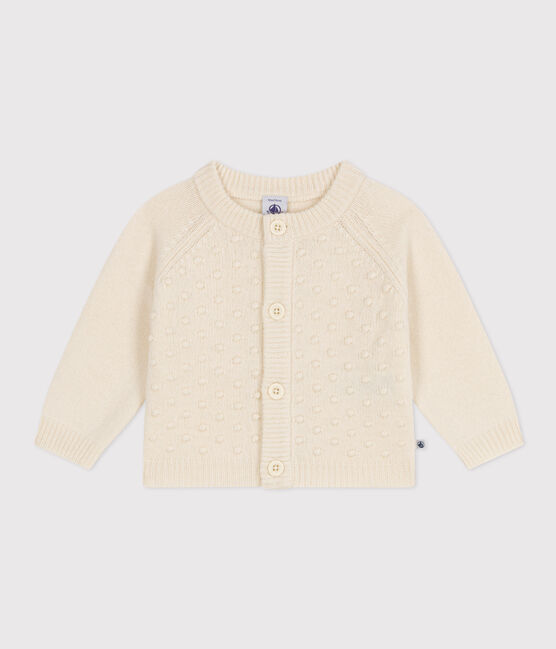 Cardigan in tricot di lana e nylon riciclato bebè  ecru AVALANCHE