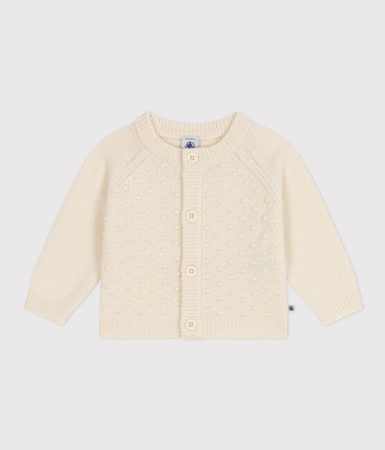 Cardigan in tricot di lana e nylon riciclato bebè  ecru AVALANCHE