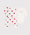 Completo con 3 pezzi a righe in cotone per bebè bianco MARSHMALLOW/rosso TERKUIT