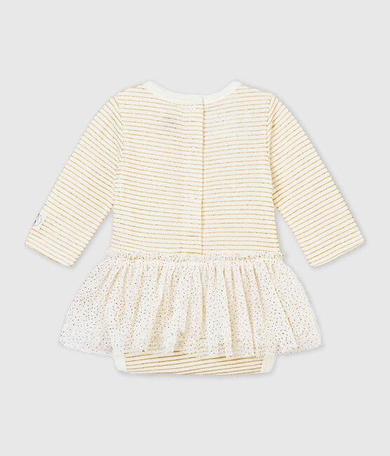 Abito body per bebé femmina bianco MARSHMALLOW/giallo DORE