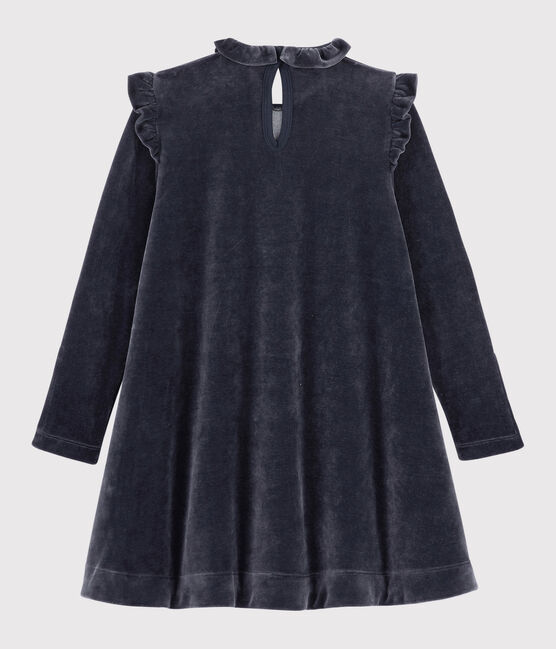 Abito maniche lunghe bambina blu SMOKING