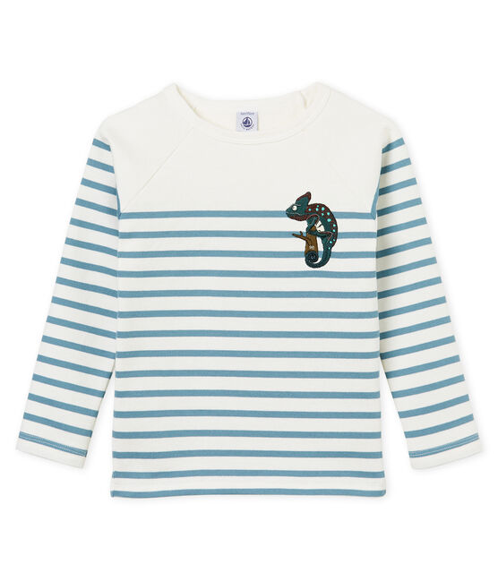 Marinière bambino bianco MARSHMALLOW/blu FONTAINE