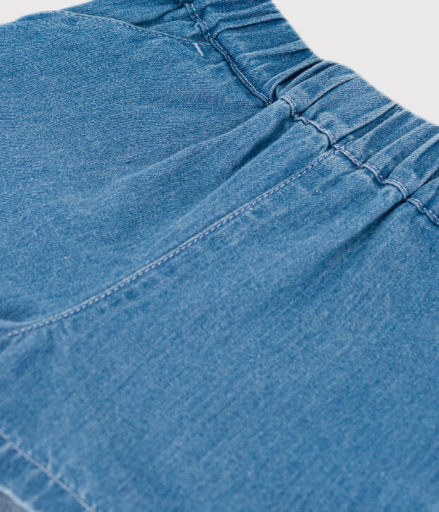 Shorts beb&egrave; in denim leggero blu