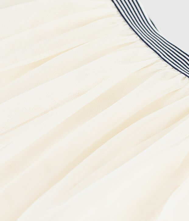 Gonna in tulle tinta unita con paillettes bambina MILK