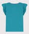 T-shirt bambina in cotone a righe verde LAVIS/blu VERDE