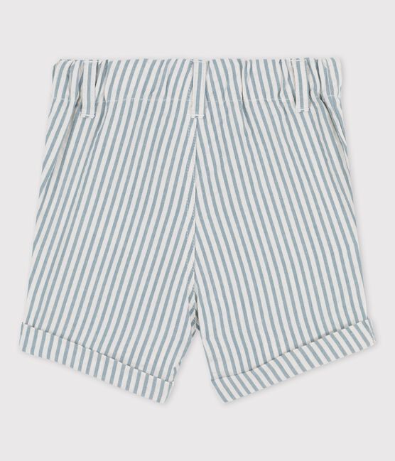 Shorts bebè in seersucker a righe  blu BRUT/bianco MARSHMALLOW