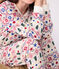 Pigiama donna in cotone con stampa natalizia ecru/multicolore