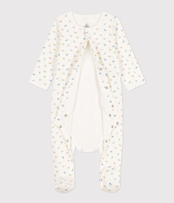 Bodyjama fiori in cotone bianco MARSHMALLOW/bianco MULTICO
